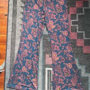 Industry Floral Silk Wide Leg Pants M